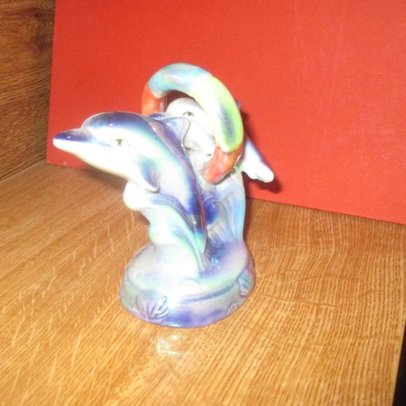 Ceramic 2 Playing  Dolphin Decoration - Picture 5 of 6